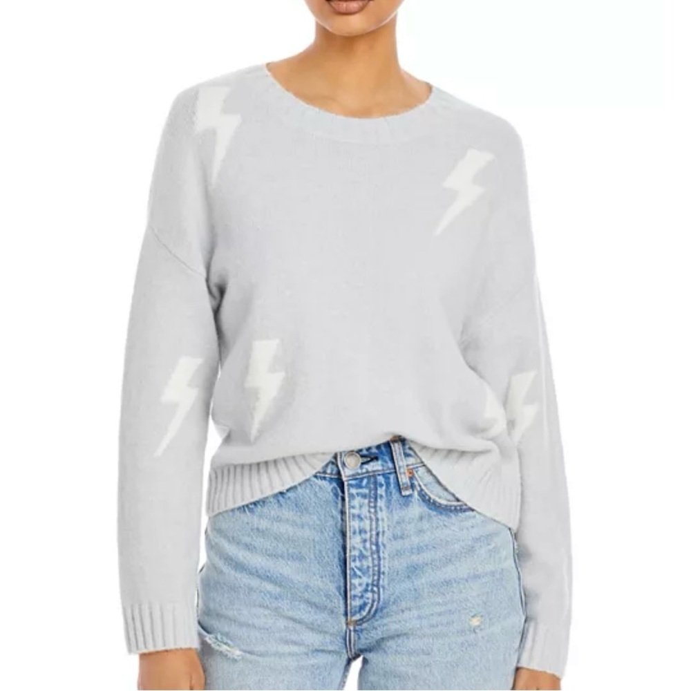 RAILS Perci Grey White Lightning Pull Over Sweater Size Small